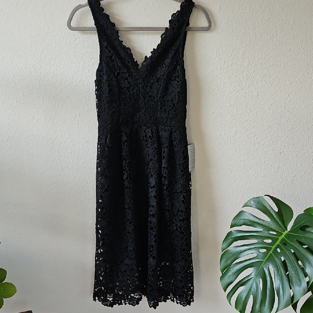 Nordstrom Black Sheath Midi Dress V-Neck Sleeveless